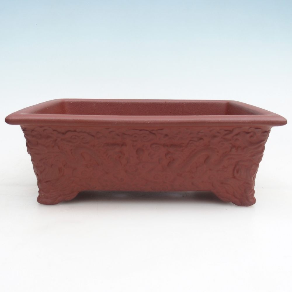 Bonsaischale aus Keramik 26 x 18,5 x 9 cm, ziegelfarben