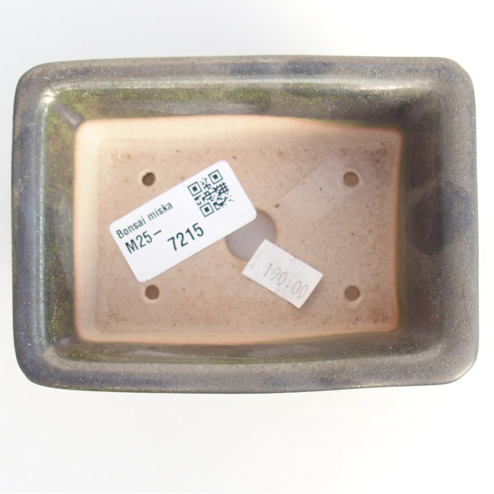 Bonsaischale aus Keramik 11,5 x 8,5 x 4,5 cm, grau