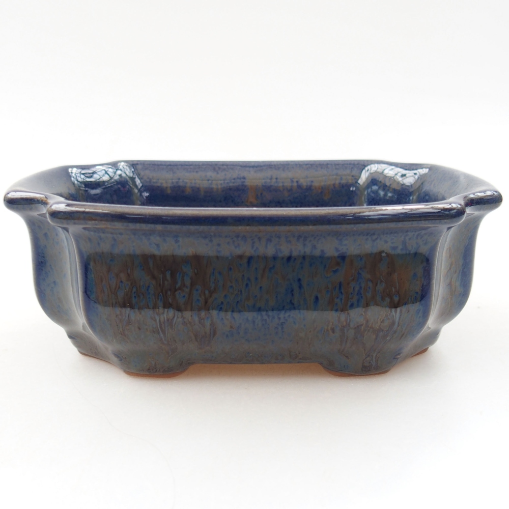 Bonsaischale aus Keramik 15,5 x 12 x 6 cm, Farbe blau