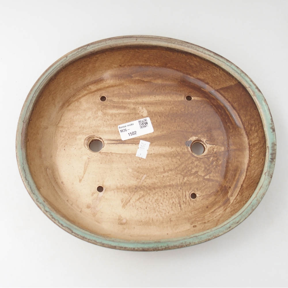 Bonsaischale aus Keramik 28,5 x 25 x 6 cm, grün