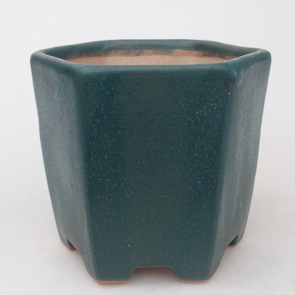 Bonsaischale aus Keramik 9,5 x 8,5 x 8 cm, Farbe blau