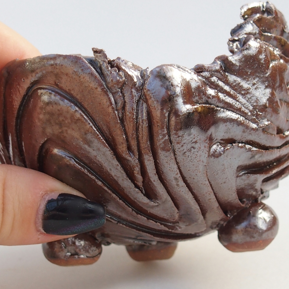 Keramikschale 10 x 9 x 7 cm , Farbe braun