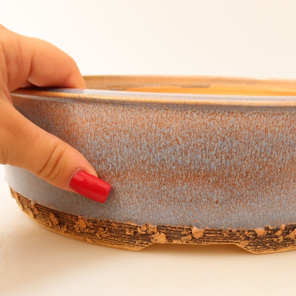 Keramik-Bonsai-Schale, 28 x 28 x 8 cm, Farbe: Blau