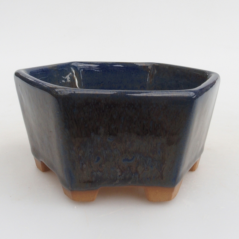 Bonsaischale aus Keramik 9,5 x 9 x 4,5 cm, Farbe blau