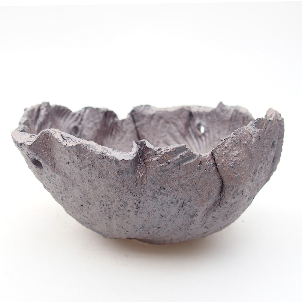 Keramikschale 13,5 x 13 x 7 cm , Metallic-Farbe