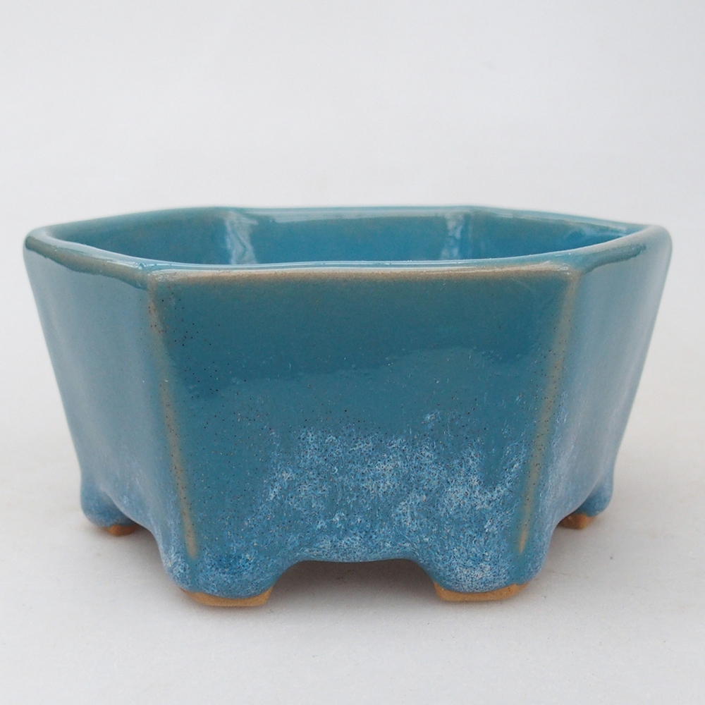 Bonsaischale aus Keramik 10,5 x 9,5 x 5 cm, Farbe blau