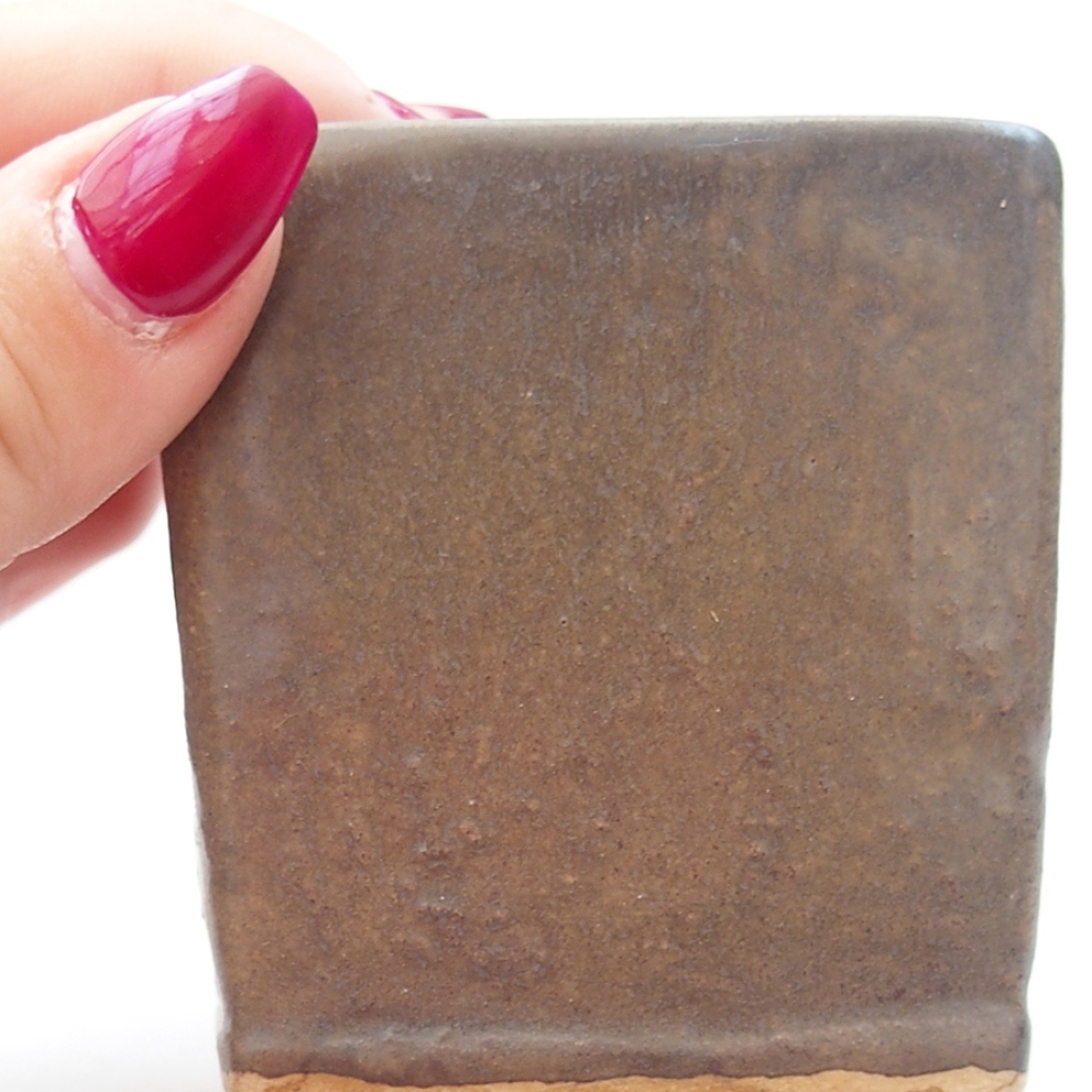 Bonsaischale aus Keramik 6,5 x 6,5 x 7 cm, braun