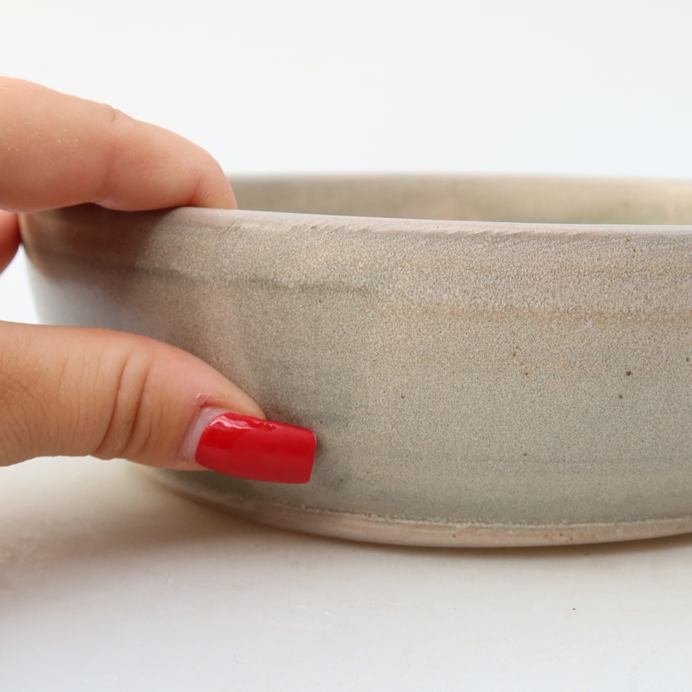 Bonsaischale aus Keramik 20,5 x 20,5 x 6 cm, Farbe beige