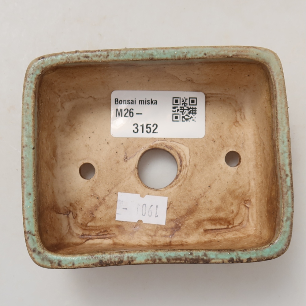 Keramik-Bonsai-Schale 10 x 8 x 3,5 cm, Farbe: grün