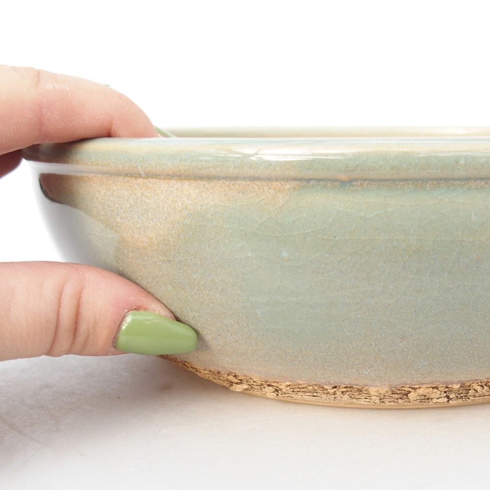 Bonsaischale aus Keramik 20 x 20 x 6 cm, grün