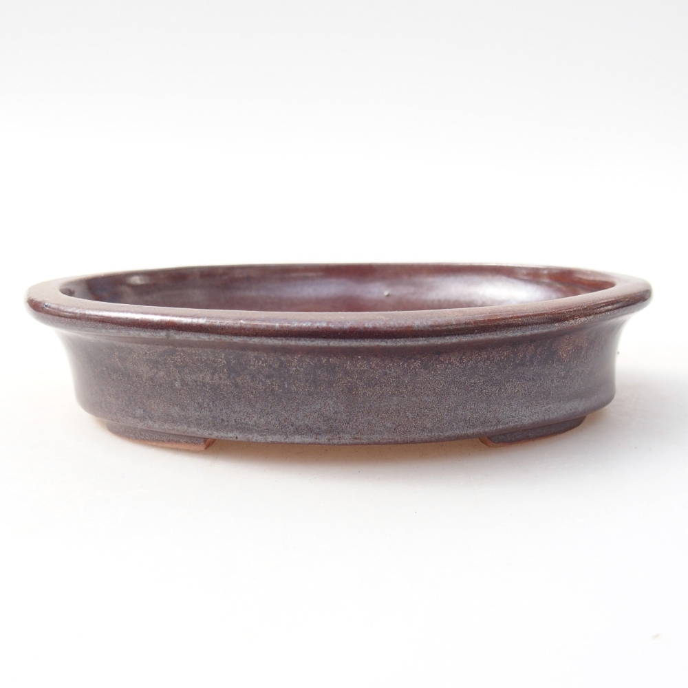 Bonsaischale aus Keramik 13 x 10,5 x 3 cm, Farbe burgunderrot