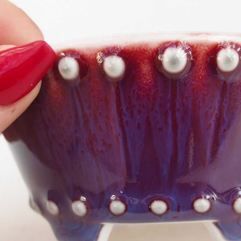 Bonsaischale aus Keramik 10,5 x 10,5 x 5 cm, Farbe lila