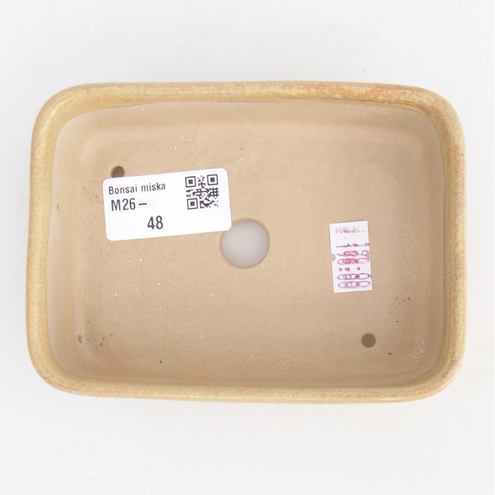 Bonsaischale aus Keramik 12,5 x 9,5 x 3,5 cm, Farbe beige