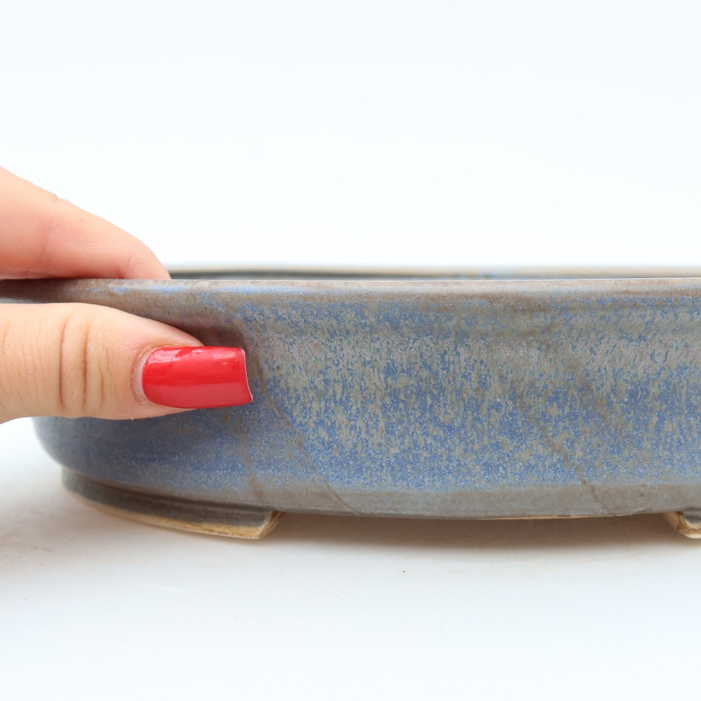 Bonsaischale aus Keramik 24 x 21 x 5 cm, Farbe blau