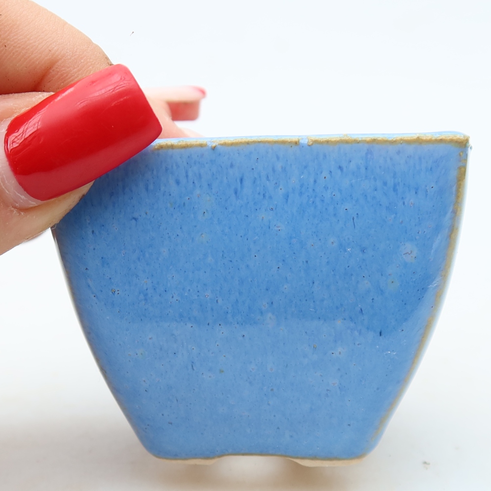 Bonsaischale aus Keramik 5,5 x 5,5 x 4,5 cm, Farbe blau