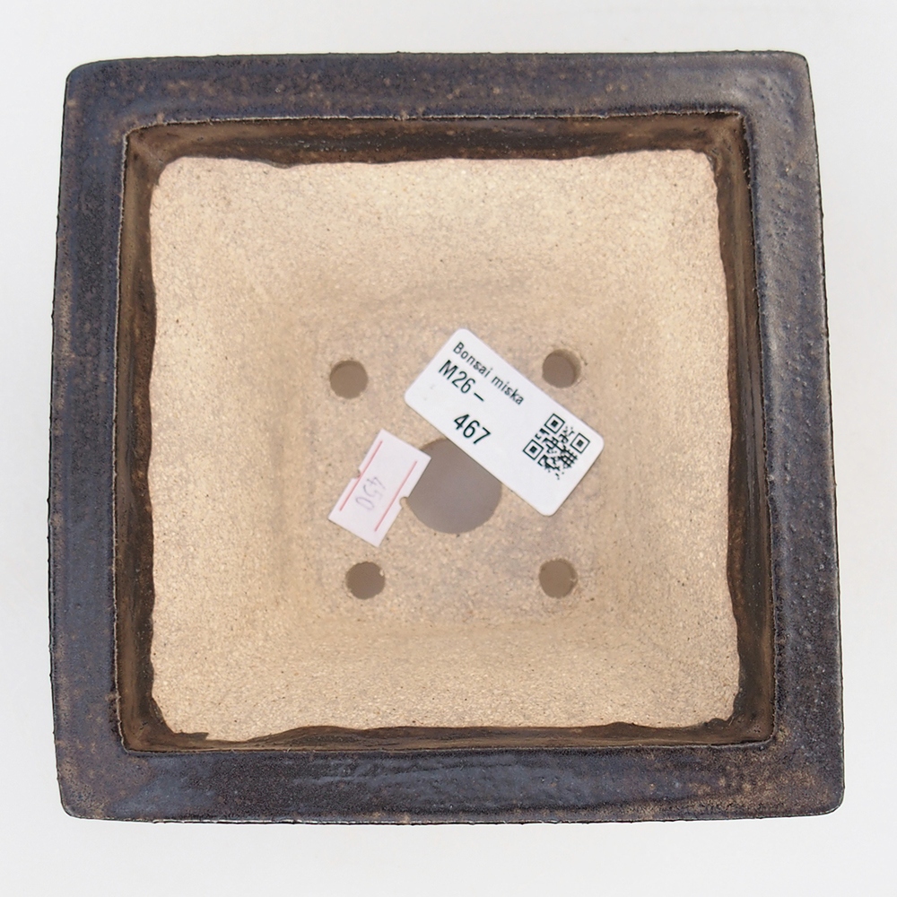 Bonsaischale aus Keramik 13 x 13 x 8 cm, braun