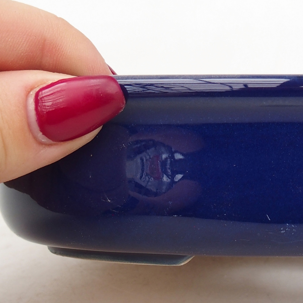 Bonsaischale aus Keramik 15 x 11 x 3,5 cm, Farbe blau