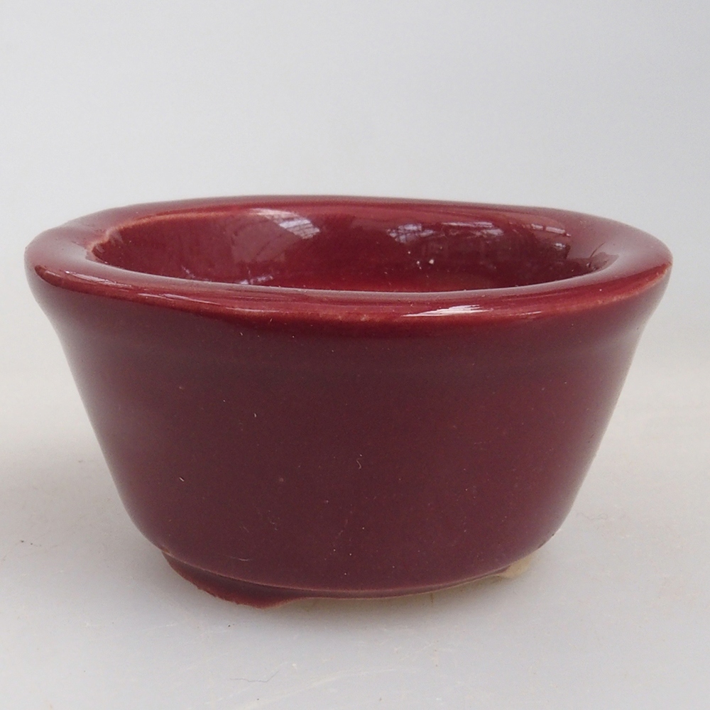 Mini-Bonsaischale 4 x 4 x 2 cm, bordeauxrot