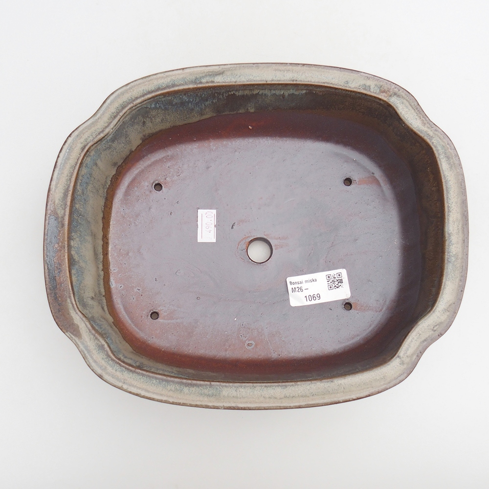 Bonsaischale aus Keramik 24 x 19,5 x 7 cm, braun