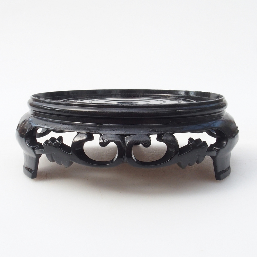 Kunststoff-Bonsai-Tisch rund 11 x 11 x 3,5 cm, Farbe schwarz