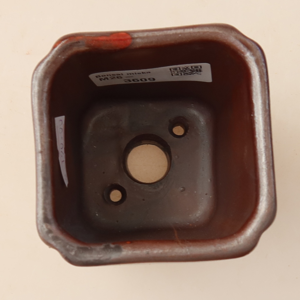 Keramik-Bonsai-Schale 7 x 7 x 8,5 cm, metallfarben