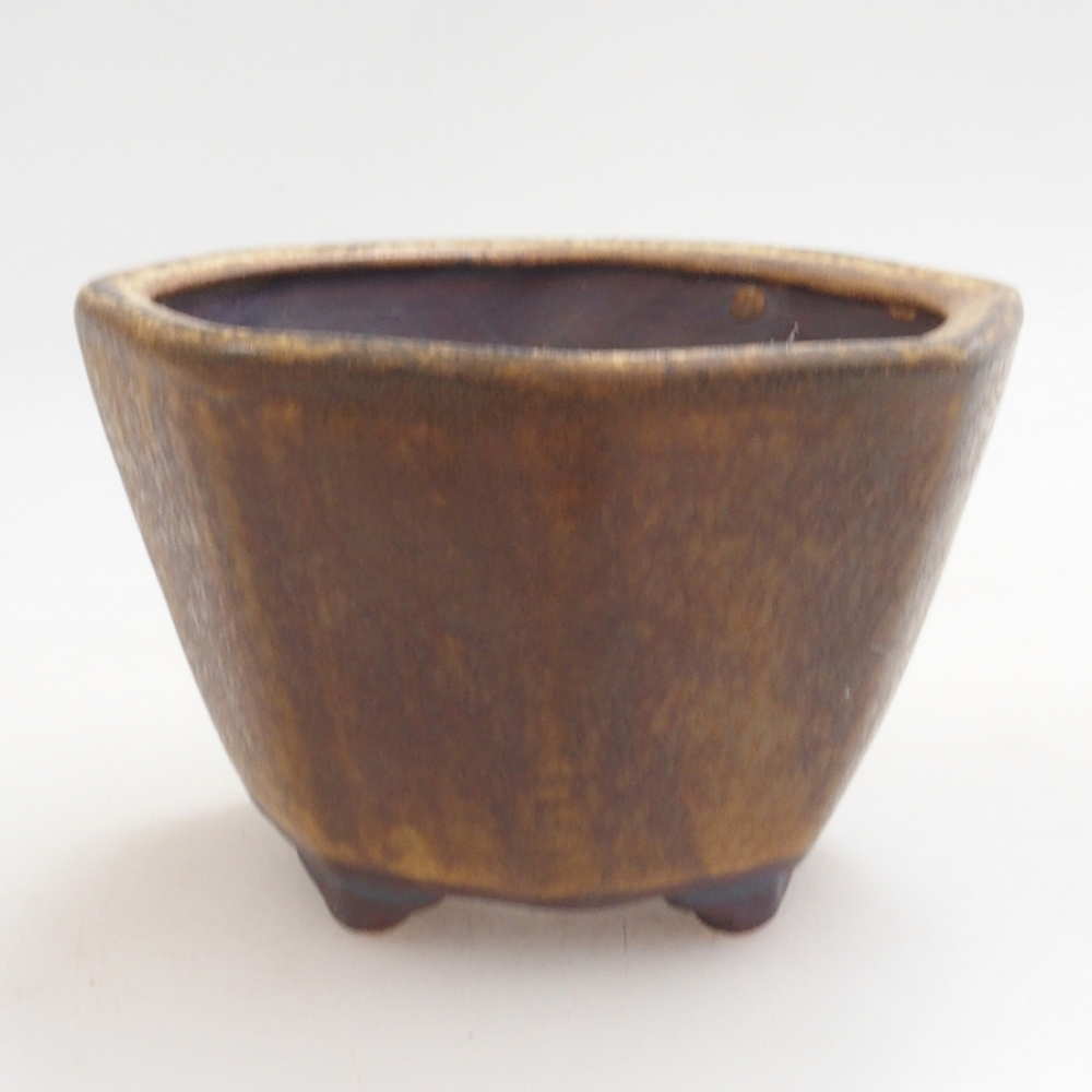 Bonsaischale aus Keramik 10 x 8,5 x 4 cm, braun