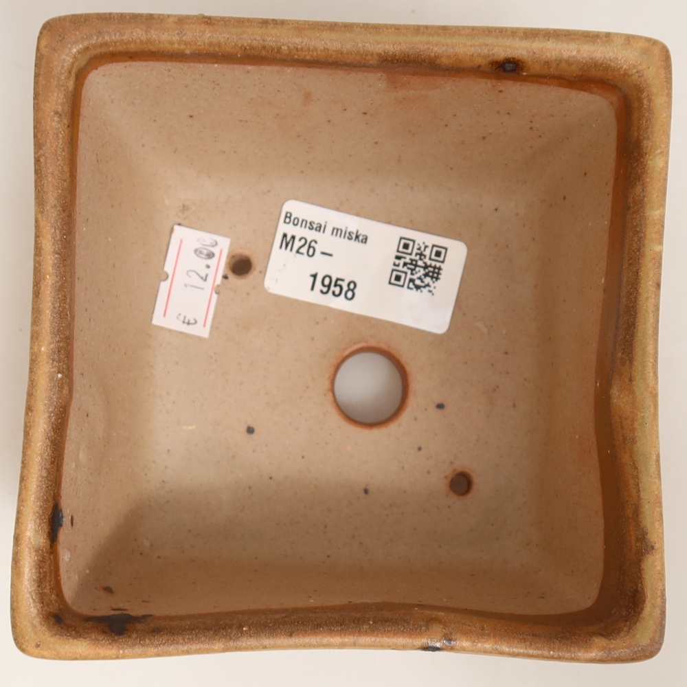 Keramik-Bonsai-Schale, 10,5 × 10,5 × 6,5 cm, Farbe: Beige