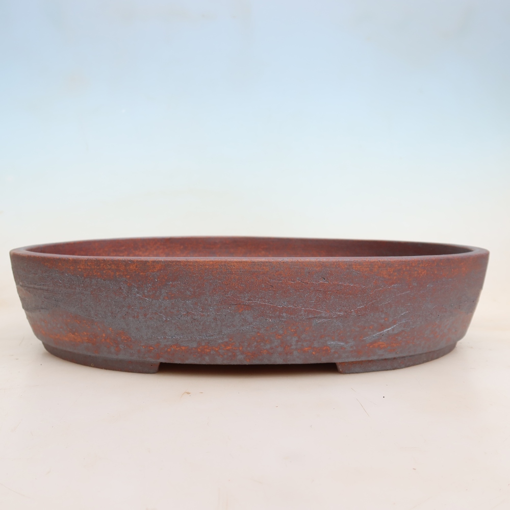 Keramik-Bonsai-Schale 37 x 30 x 7,5 cm, metallfarben