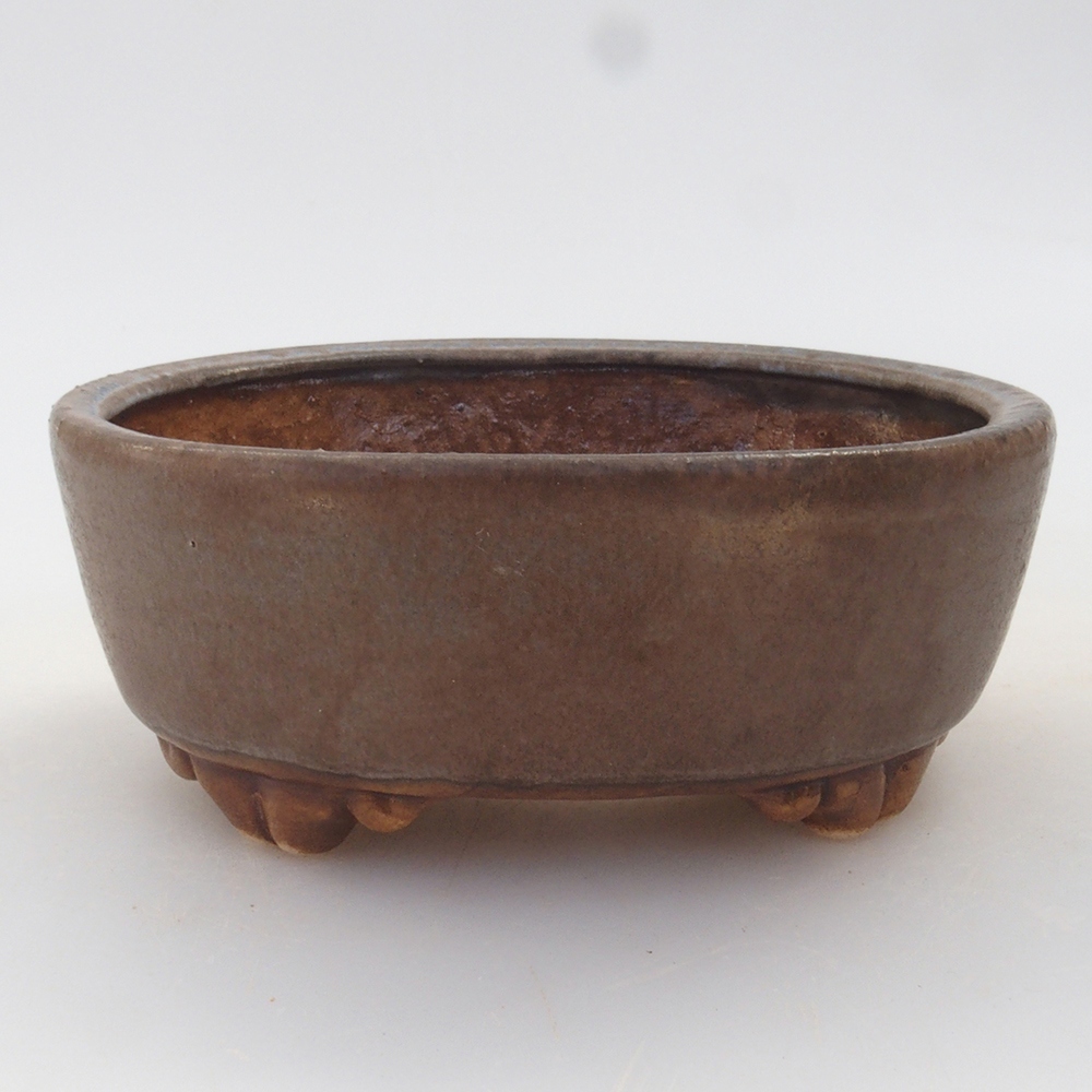 Bonsaischale aus Keramik 10 x 8,5 x 4 cm, braun