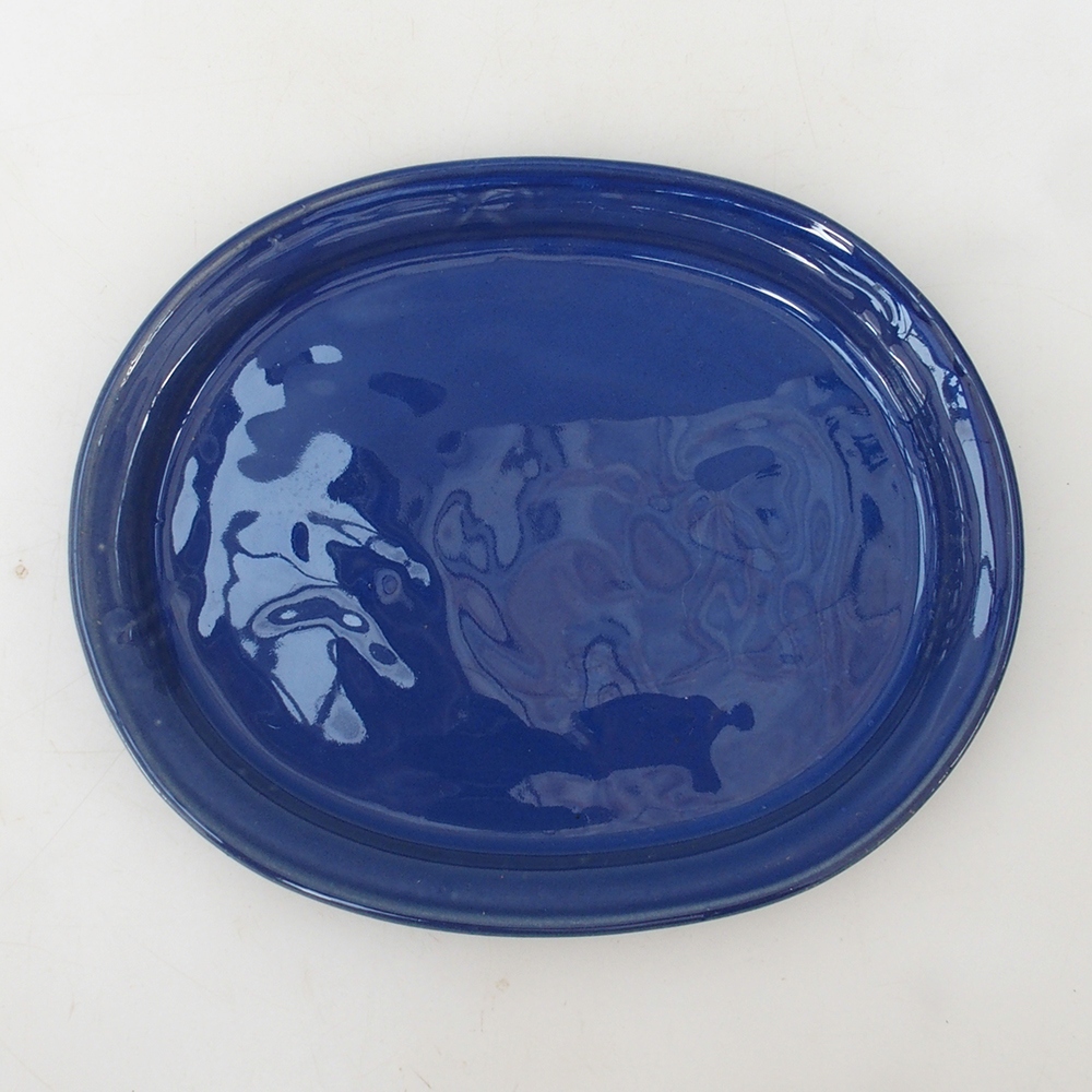 Bonsai oval Untertasse S - 20 x 16,5 x 1,5 cm - blau