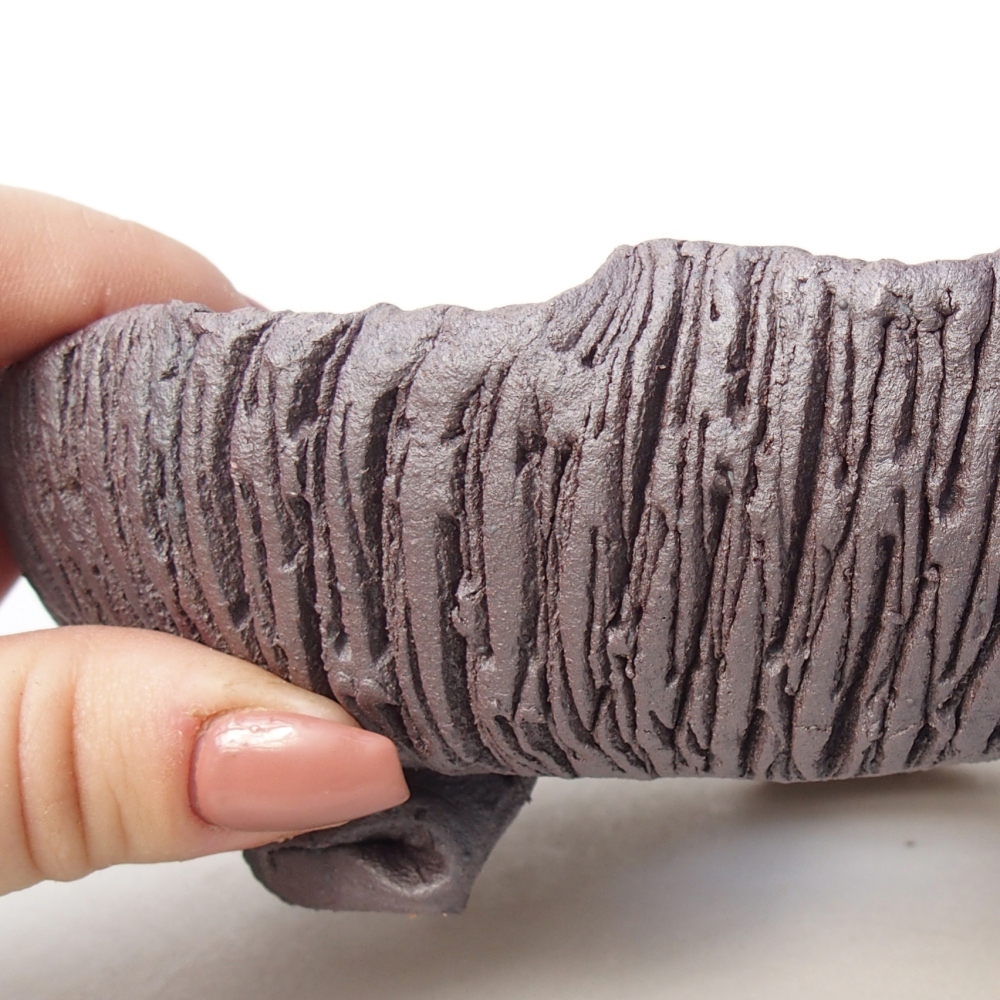 Bonsaischale aus Keramik 17 x 15 x 5,5 cm, metallfarben