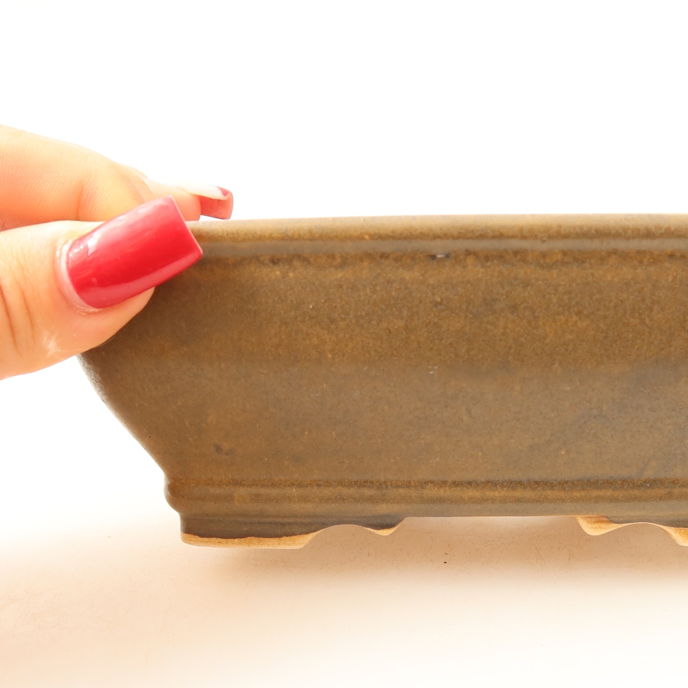 Keramik-Bonsai-Schale, 15 x 12,5 x 5,5 cm, Farbe: braun