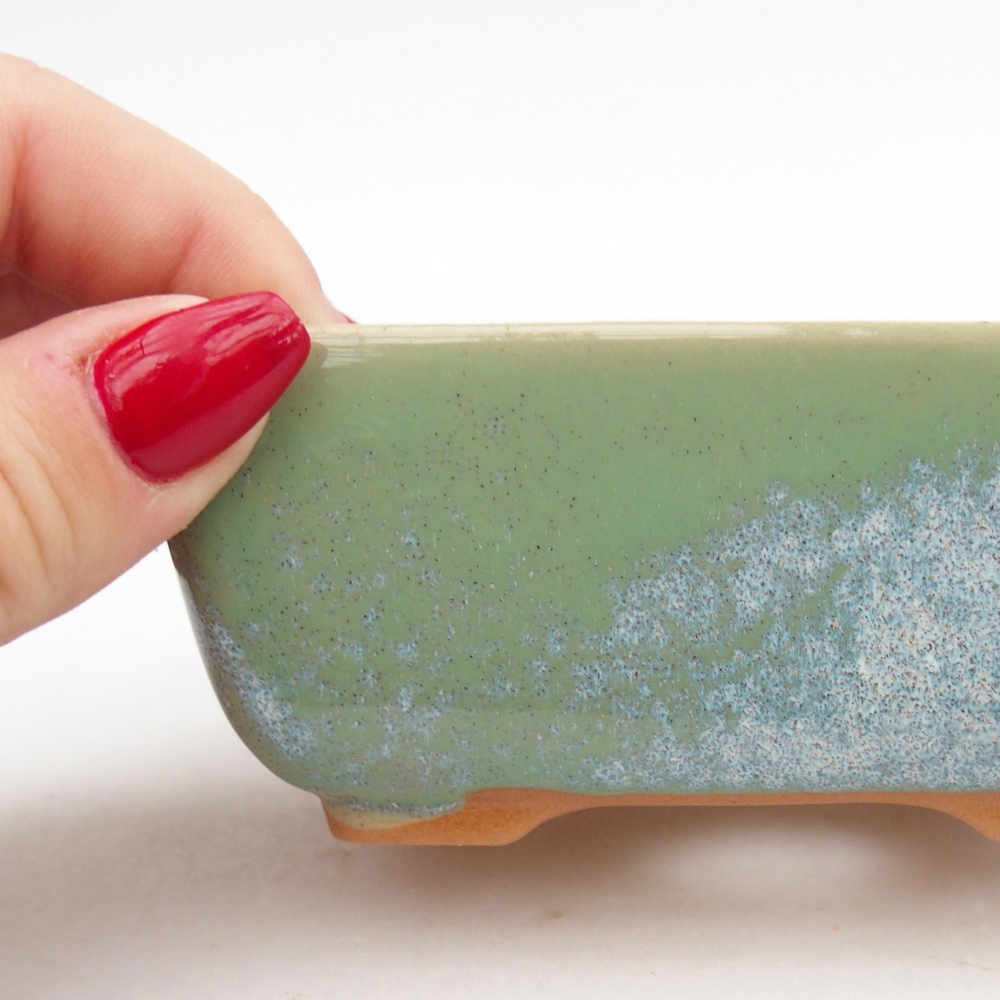 Bonsaischale aus Keramik 10,5 x 7,5 x 4,5 cm, grün