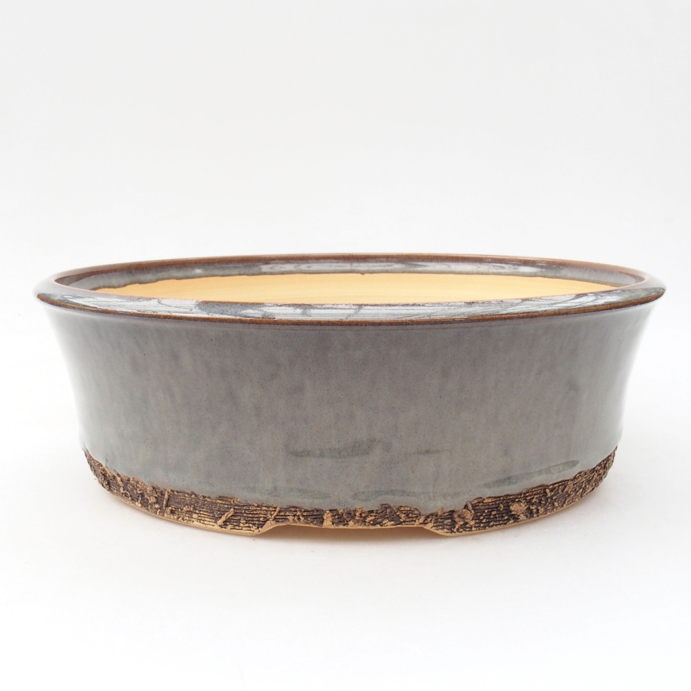 Keramik-Bonsai-Schale 25,5 x 25,5 x 8 cm, Farbe: Grau