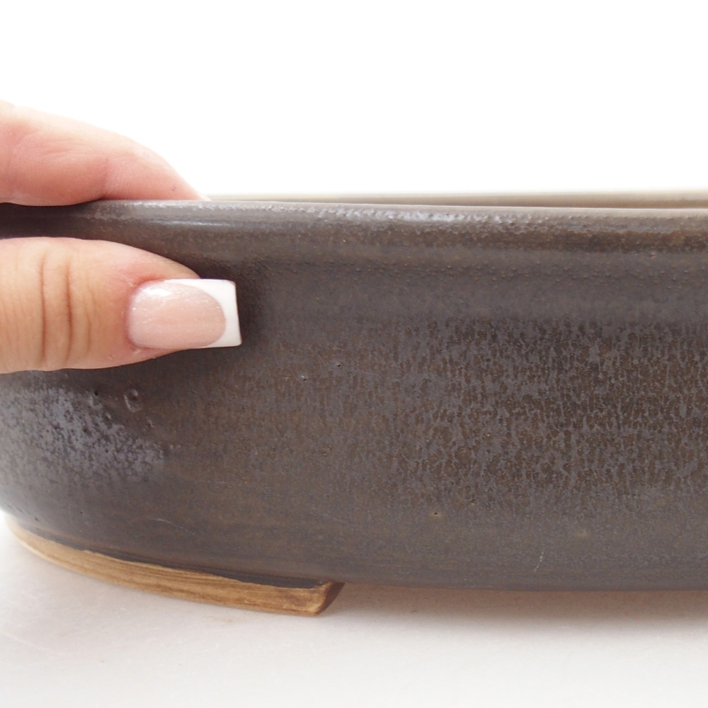 Bonsaischale aus Keramik 32,5 x 28 x 7 cm, braun