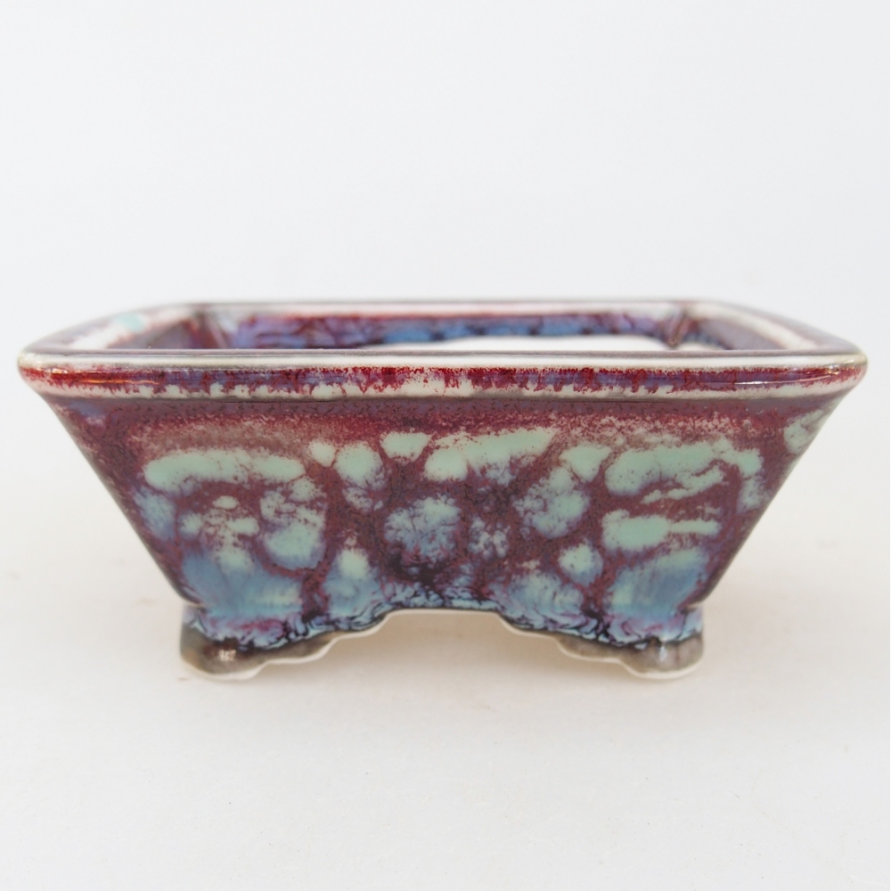 Mini-Bonsaischale 8,5 x 7,5 x 4 cm, bordeauxrot