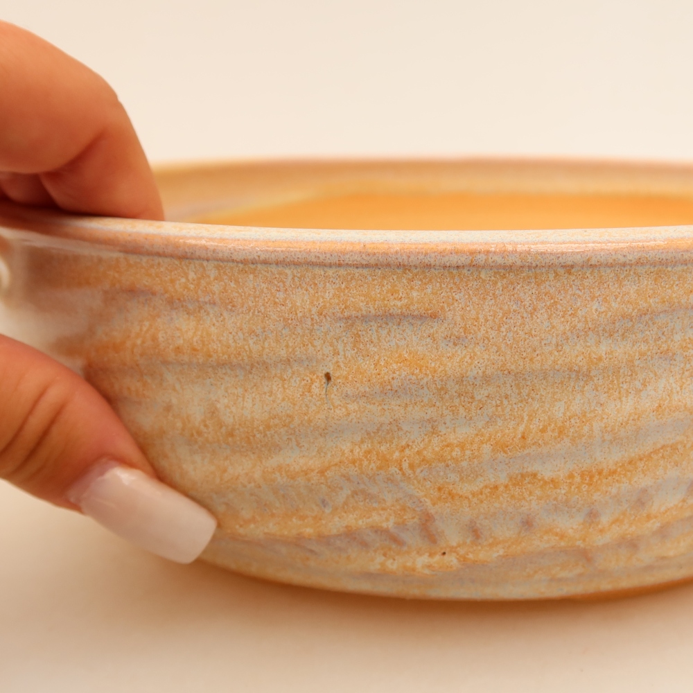 Keramik-Bonsai-Schale 22 x 22 x 7 cm, Farbe: Beige