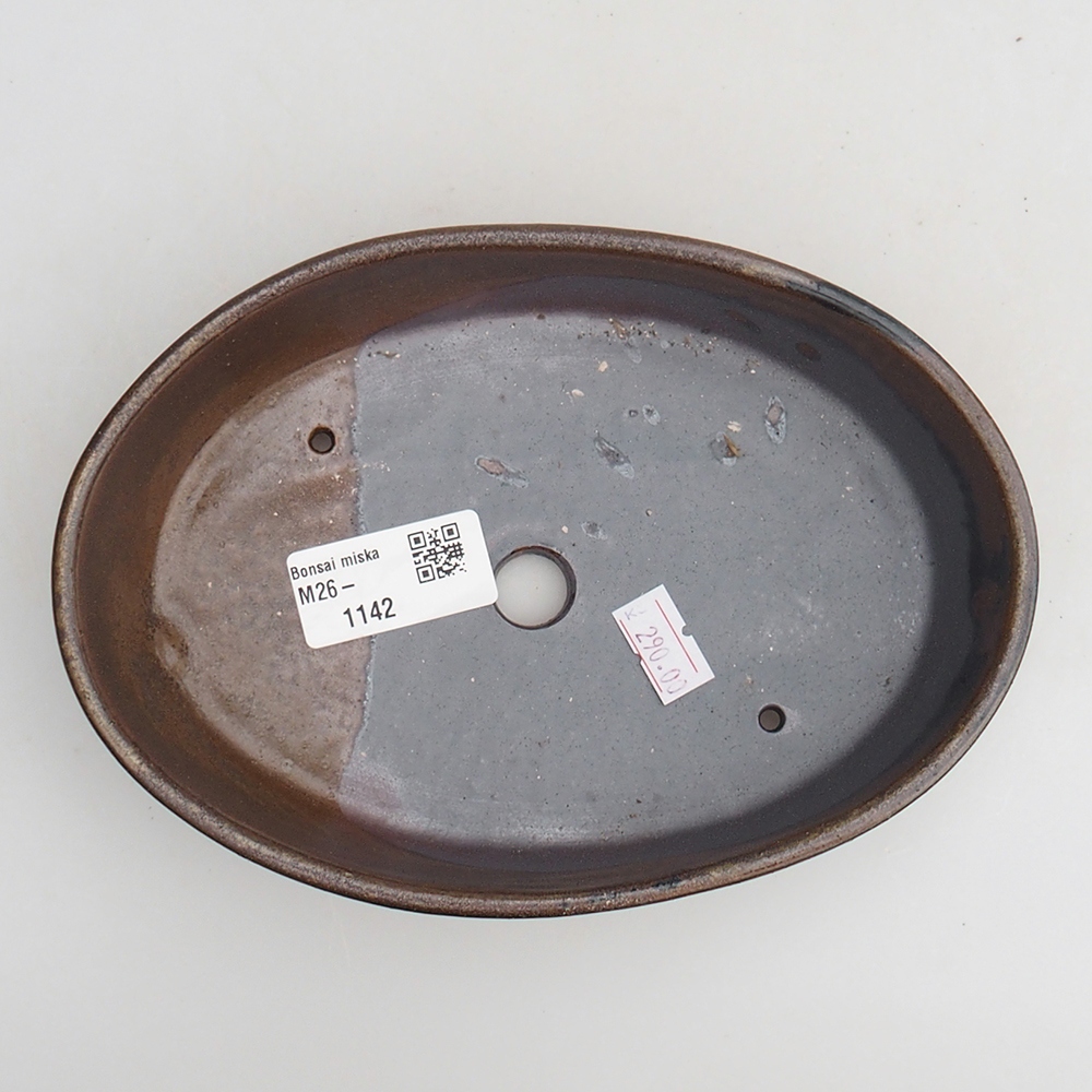 Bonsaischale aus Keramik 18,5 x 13 x 4 cm, braun