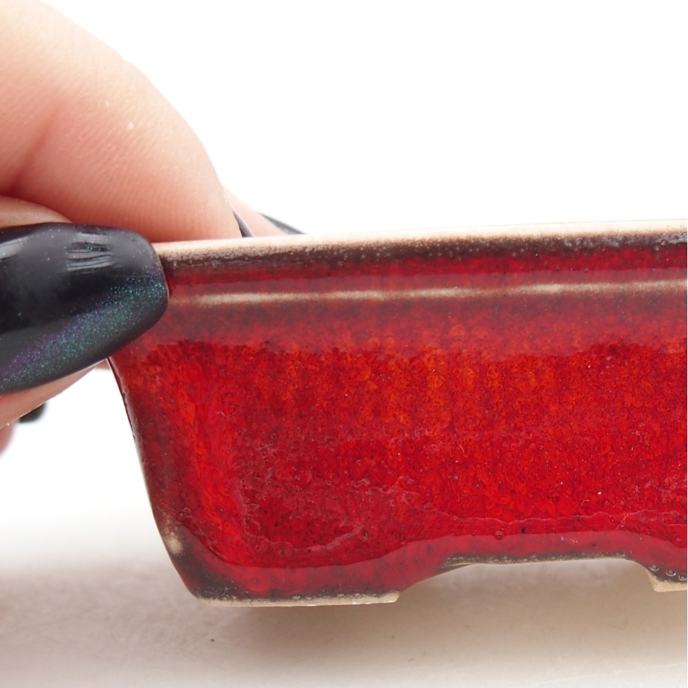Mini-Bonsaischale 6,5 x 4,5 x 2,5 cm, Farbe rot