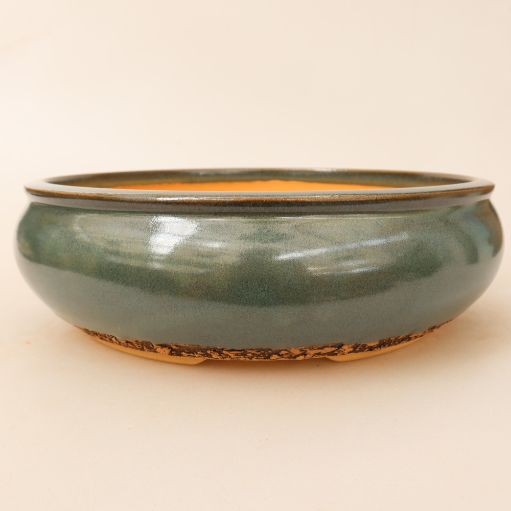 Keramik-Bonsai-Schale 25 x 25 x 7,5 cm, Farbe: grün