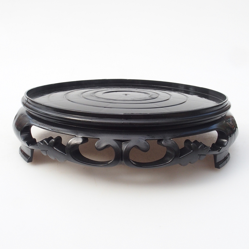 Kunststoff-Bonsai-Tisch rund 17,5 x 17,5 x 4 cm, Farbe schwarz