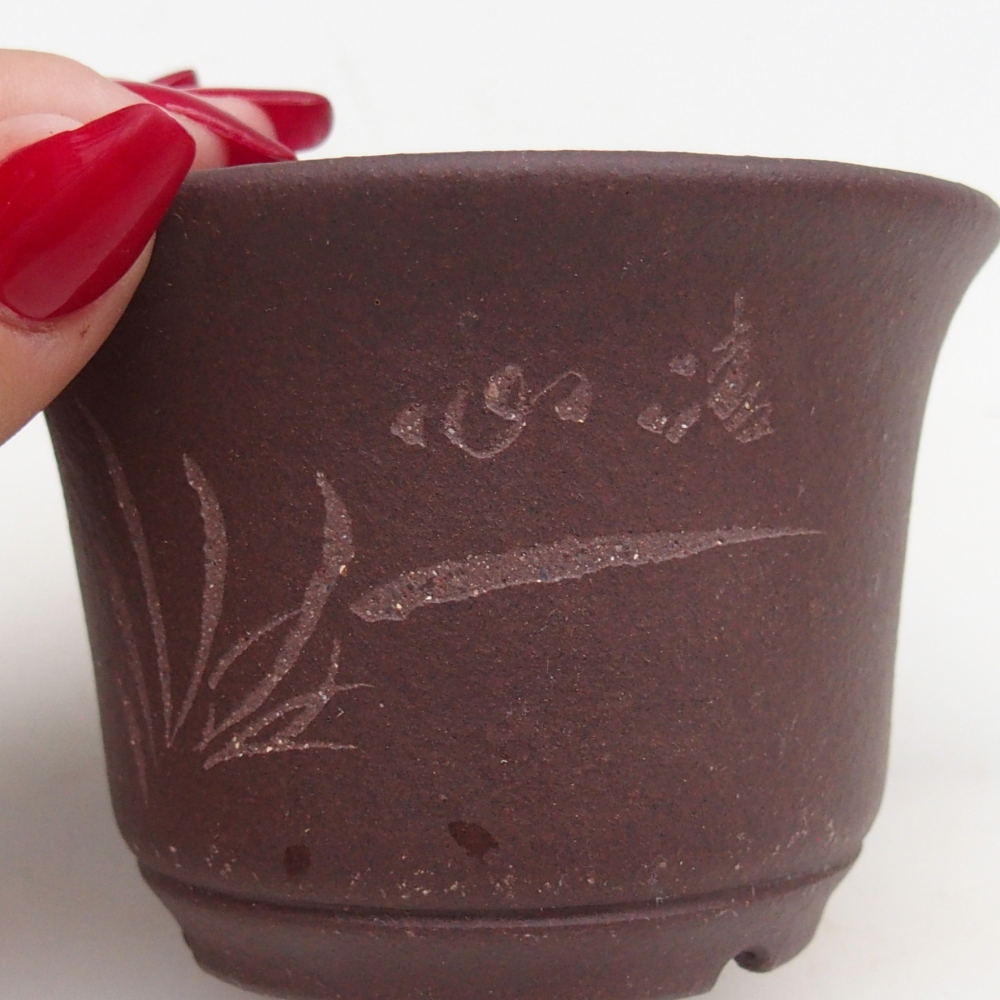 Bonsaischale aus Keramik 9,5 x 9,5 x 6,5 cm, braun