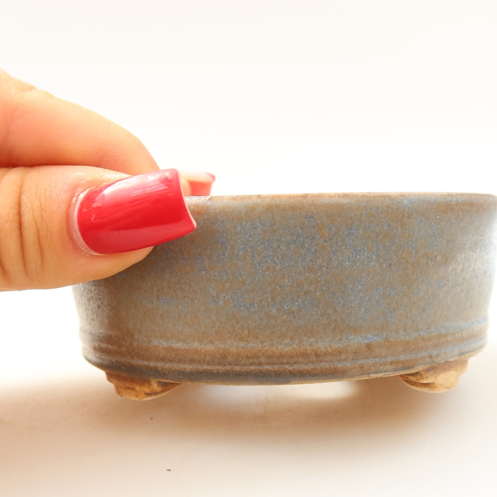 Bonsaischale aus Keramik 9 x 9 x 3,5 cm, Farbe blau