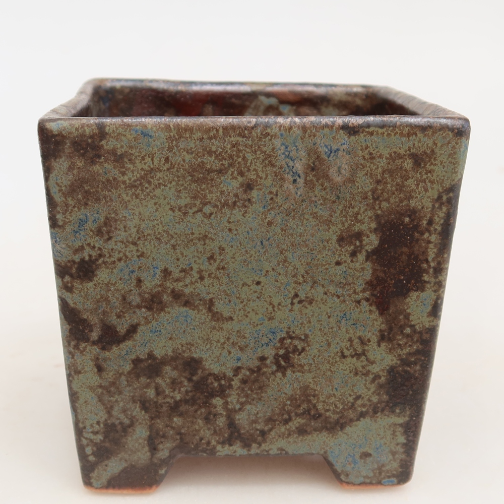 Keramik-Bonsai-Schale 8,5 x 8,5 x 9 cm, Farbe: braun