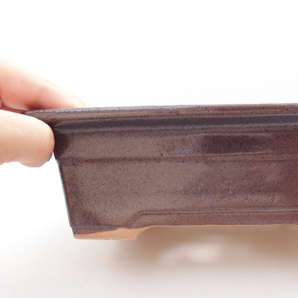 Bonsaischale aus Keramik 18,5 x 13 x 6,5 cm, braun