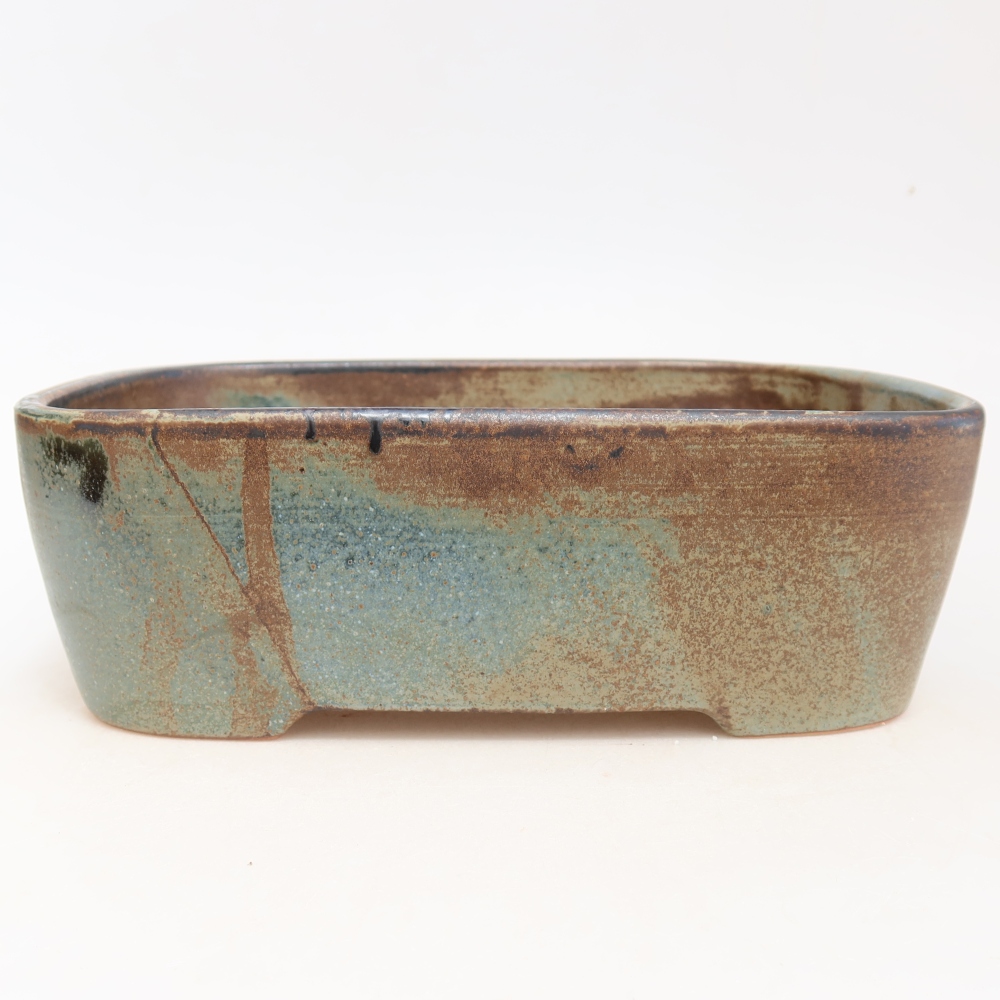 Keramik-Bonsai-Schale 23 x 17,5 x 7,5 cm, Farbe: blau-braun