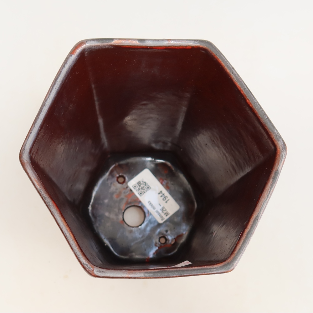 Keramik-Bonsai-Schale 13 x 12 x 17 cm, Farbe: metallisch-rot