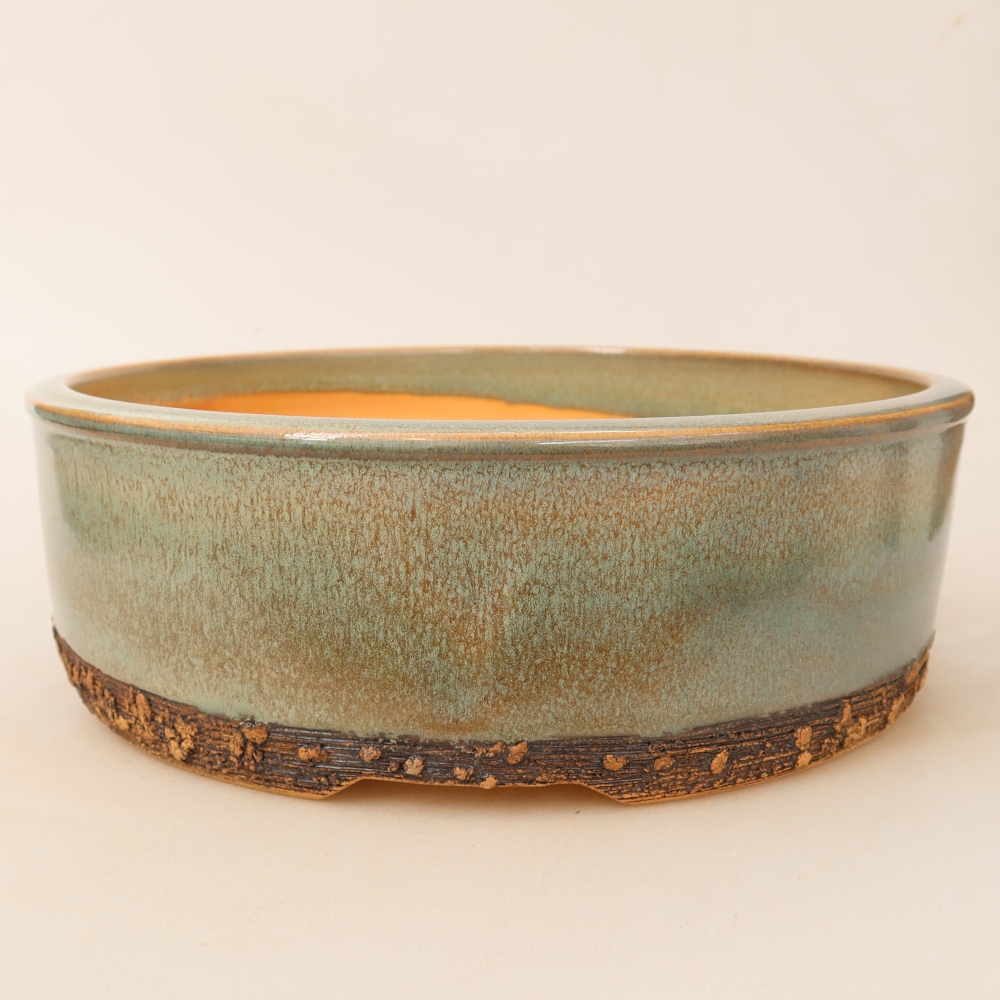 Keramik-Bonsai-Schale 25 x 25 x 7,5 cm, Farbe: grün