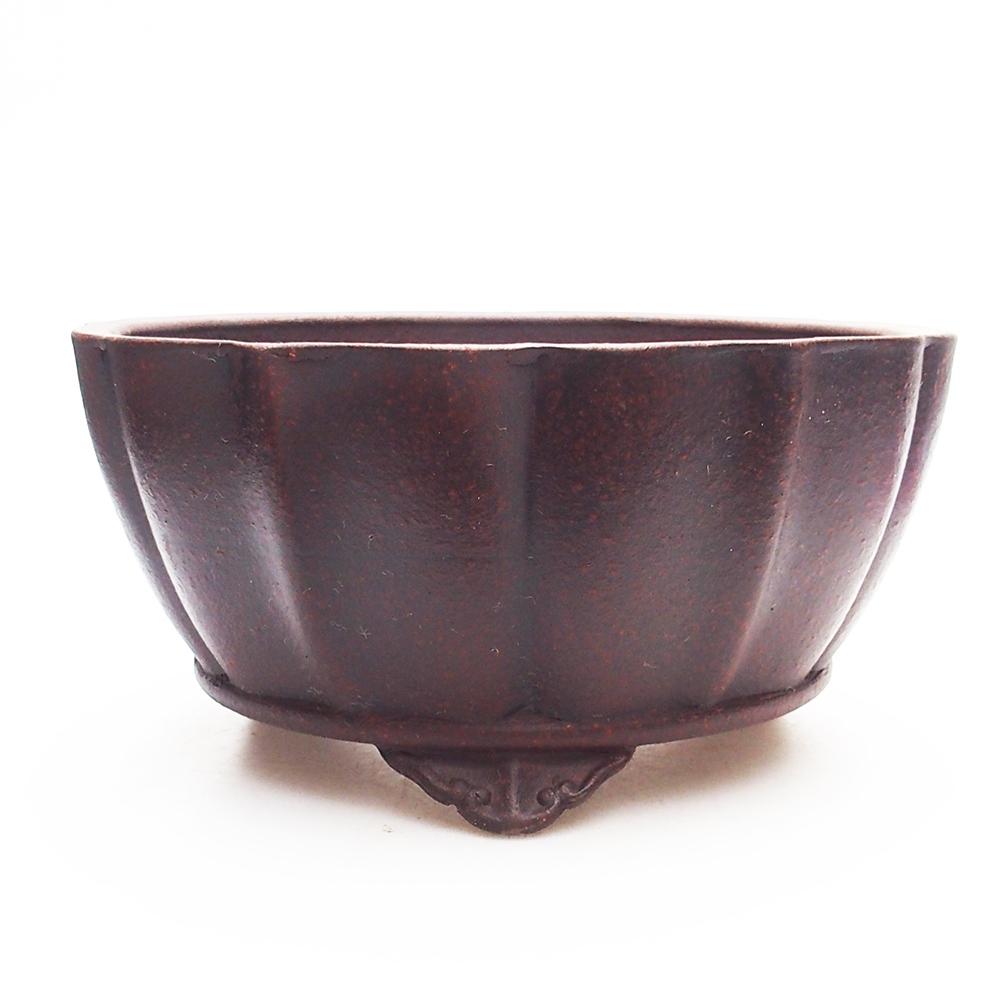 Schale 19 x 19 x 9,5 cm braun-rot