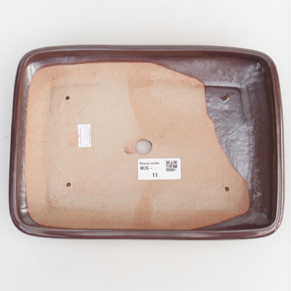 Bonsaischale aus Keramik 24 x 17,5 x 4 cm, braun